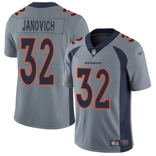Men Denver Broncos #32 Andy Janovich Limited Silver Inverted Legend Football NFL Jersey->denver broncos->NFL Jersey